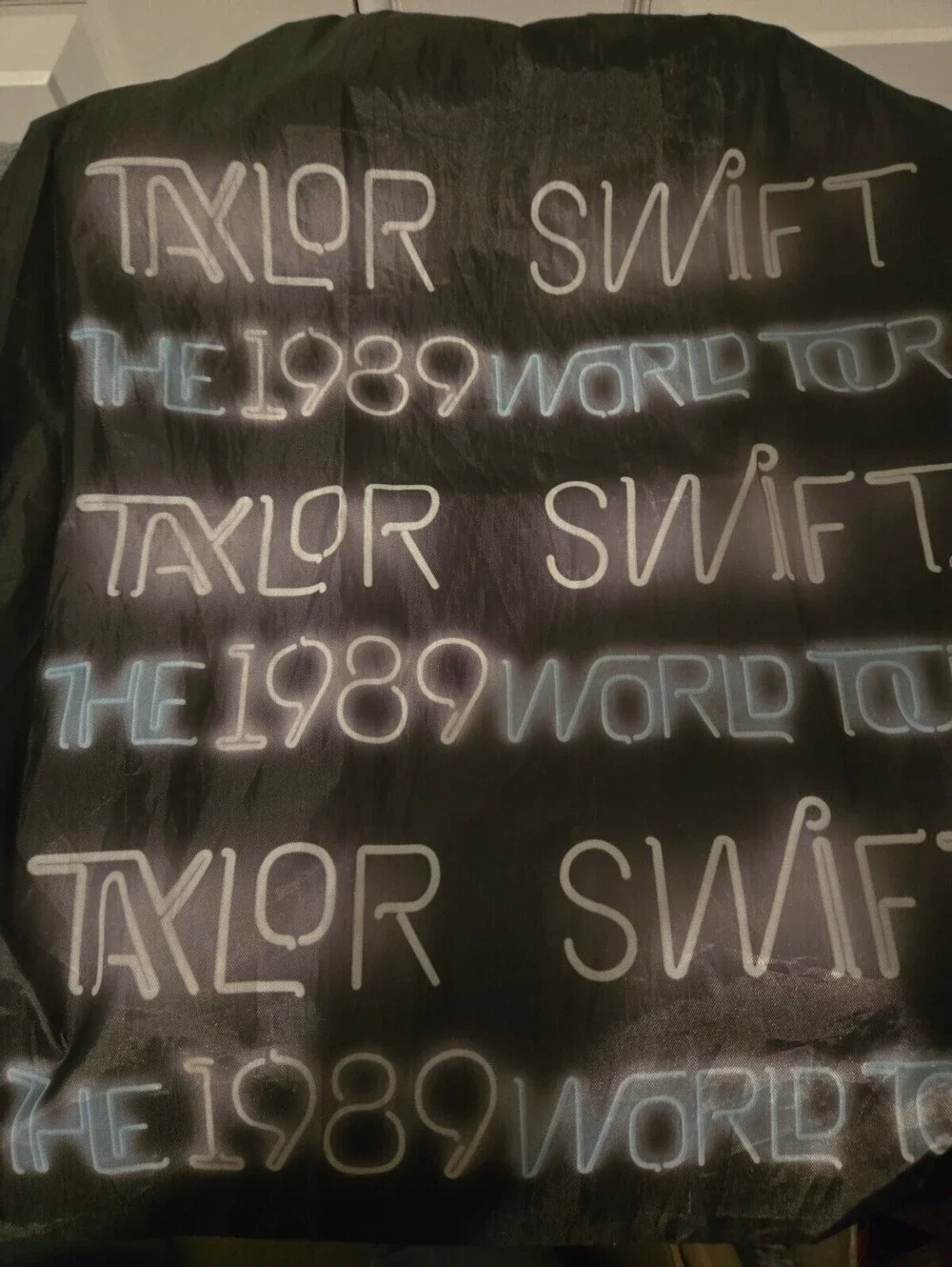 Taylor Swift The 1989 World Tour Black  drawstring backpack nwot